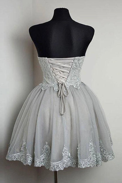 OKBBN Fashionable and Elegant Off Shoulder Chicken Neck Lace Stickers Homecoming Dresses