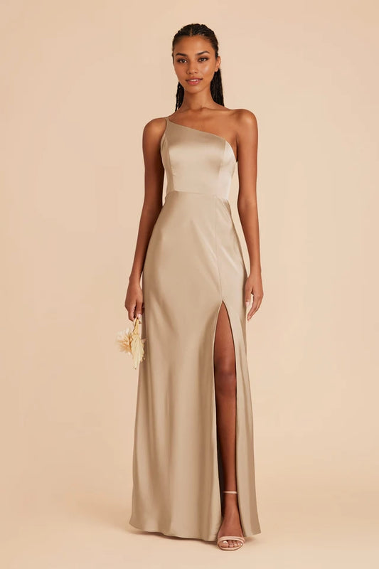OKBBN Fashionable and Elegant Single Shoulder Collar with Thin Shoulder Strap and Hollow Prom Dresses