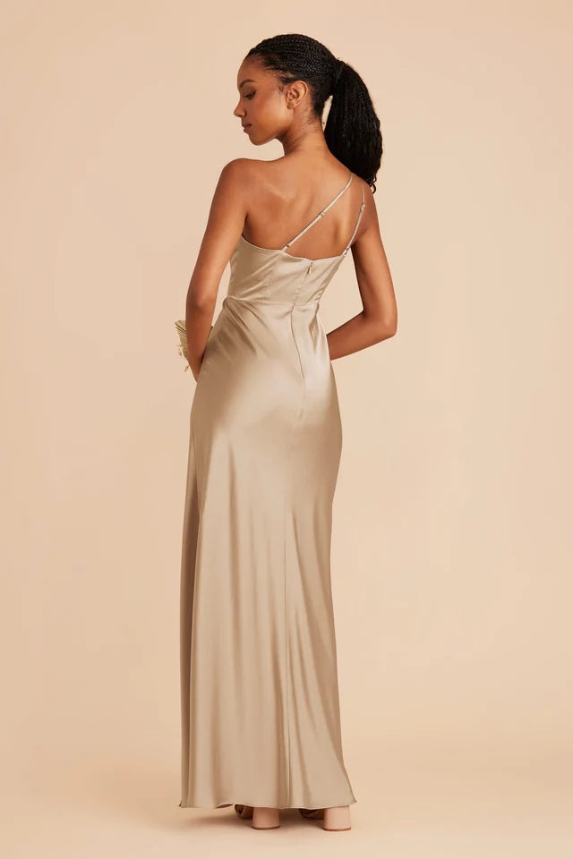 OKBBN Fashionable and Elegant Single Shoulder Collar with Thin Shoulder Strap and Hollow Prom Dresses