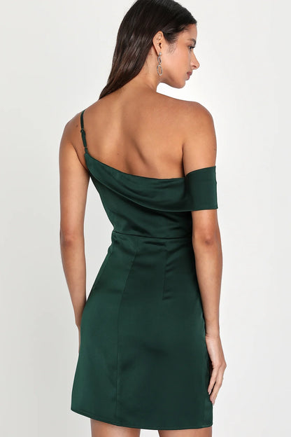 OKBBN Gorgeous Satin Asymmetric Mini Homecoming Dresses