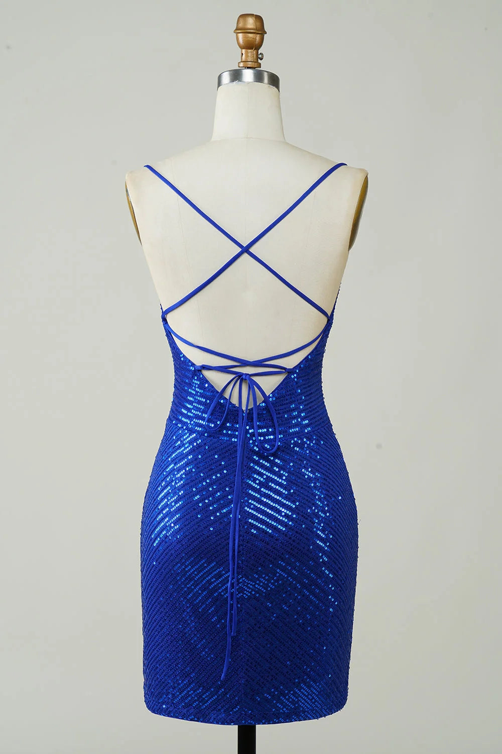 OKBBN Shining Slimming Tight Strap Sparkling Short Homecoming Dresses