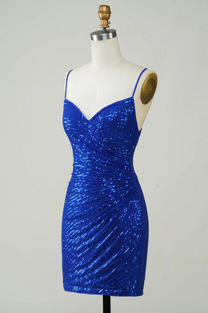 OKBBN Shining Slimming Tight Strap Sparkling Short Homecoming Dresses
