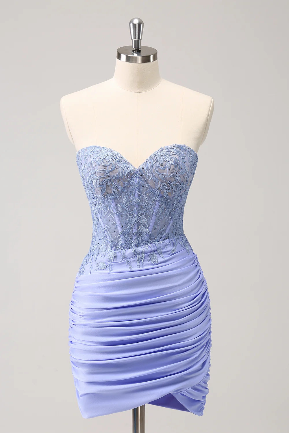 OKBBN Shining Tight Sweetheart Waist Short Fold Homecoming Dresses