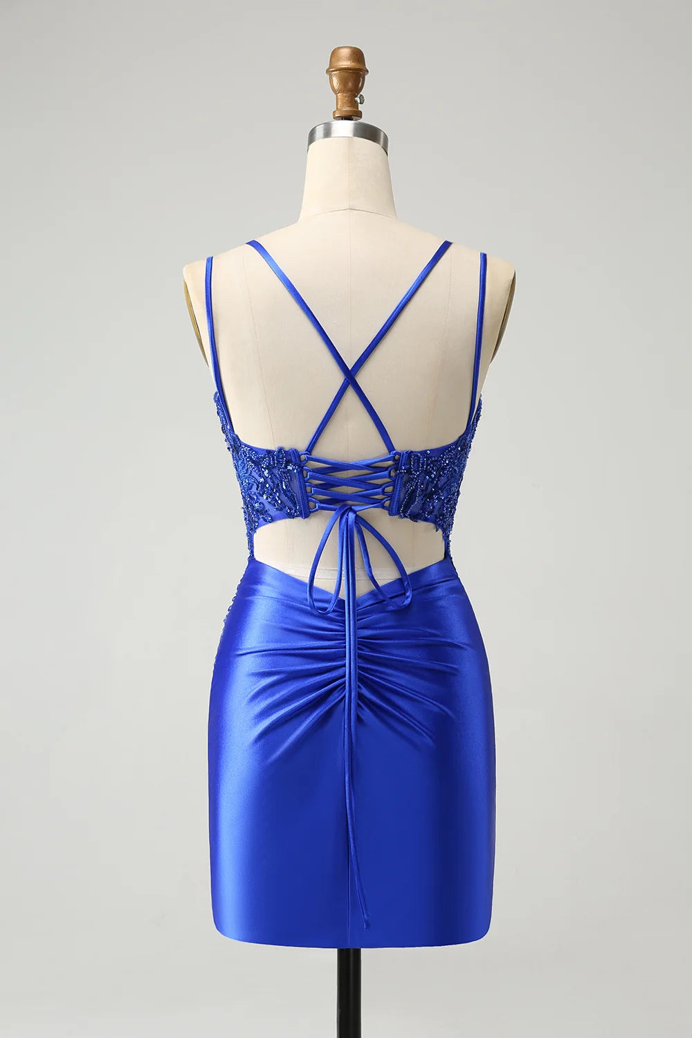 OKBBN Shiny Tight corset Beads Flower Tight Short Homecoming Dresses