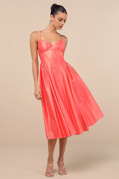 OKBBN Shiny Wrinkle Lace Medium Length Homecoming Dresses