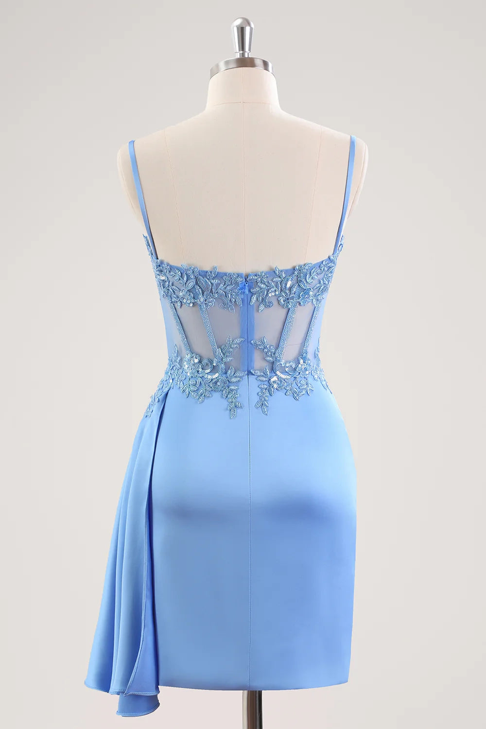 OKBBN Tight Sweetheart Ruffle Corset Short Homecoming Dresses