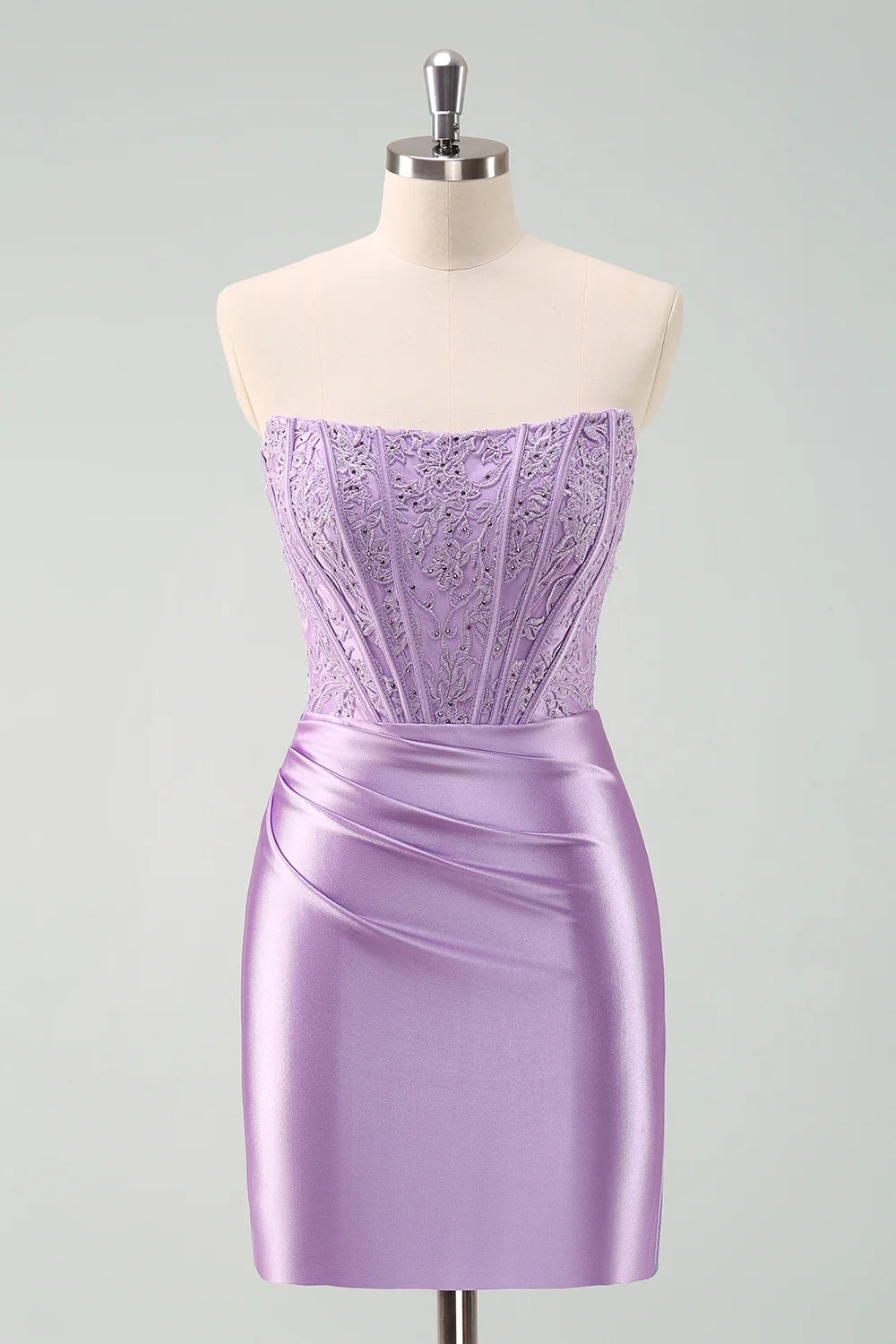 OKBBN Elegant Fashion Tight Ruffle Beaded Tight Corset Short Homecoming Dresses