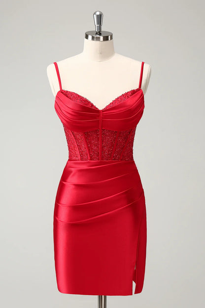 OKBBN Elegant Tight corset Short Back Strap Homecoming Dresses
