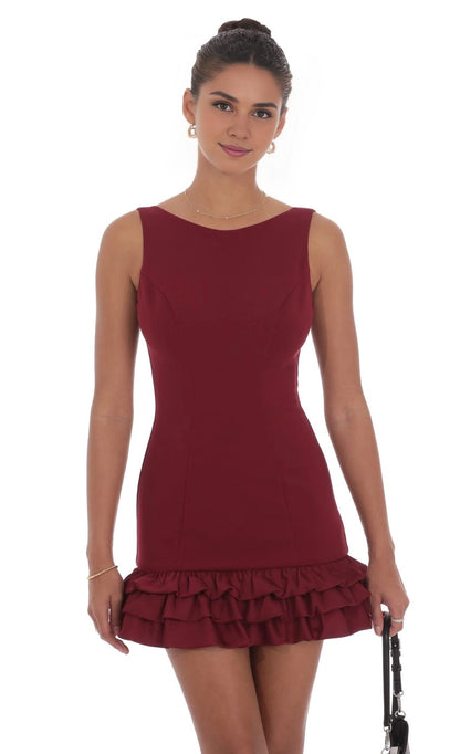 OKBBN charming sleeveless short layered bubble ruffle Homecoming Dresses