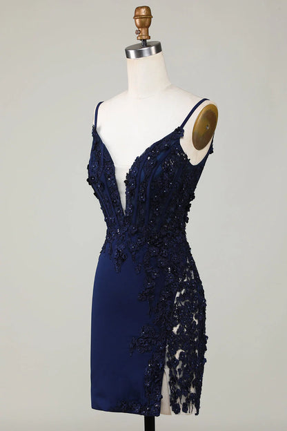 OKBBN's Sparkling Lace Tight Corset Short Homecoming Dresses with Full Charm