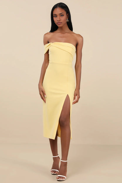 OKBBN's charming one shoulder tight mid length Homecoming Dresses