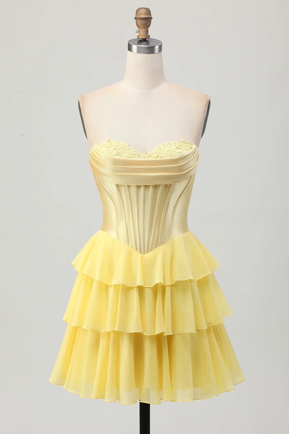 OKBBN's charming sweetheart tight corset layered short Homecoming Dresses