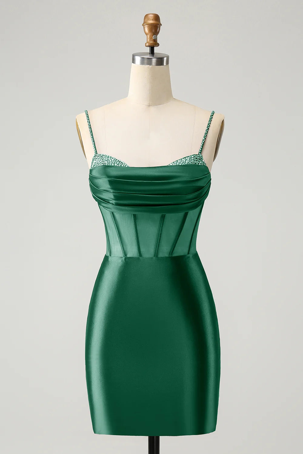 OKBBN's unique tight pleated corset short bead decoration Homecoming Dresses