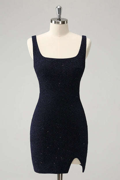 OKBBN's unique tight square neck short slit Homecoming Dresses