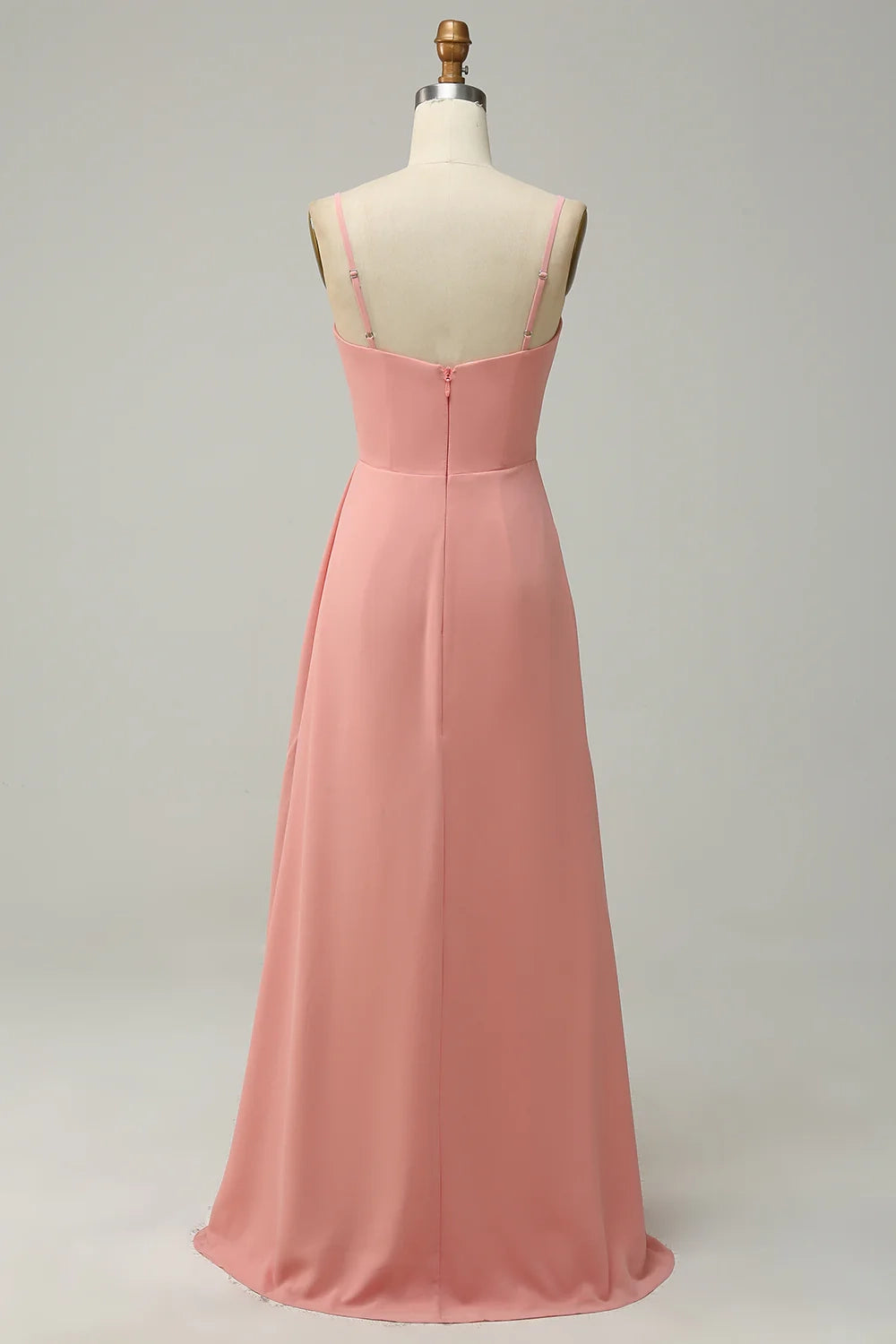OKBBN's beautiful A-line thin shoulder strap with pleated chiffon ruffle edges Bridesmaid Dresses