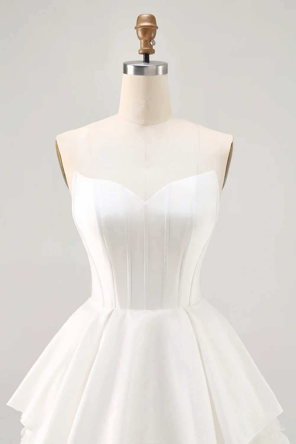 OKBBN's beautiful and charming A-line off shoulder satin tight corset mini Homecoming Dresses