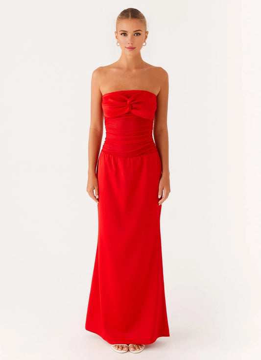 OKBBN's bold and beautiful off shoulder pleated semi transparent tight corset Prom Dresses