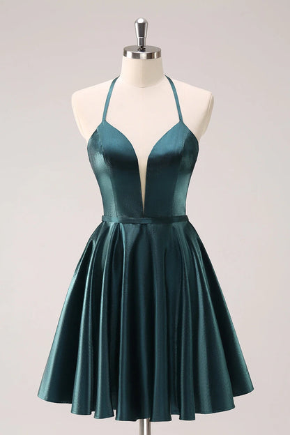 OKBBN's charming A-line backless short style with back strap Homecoming Dresses