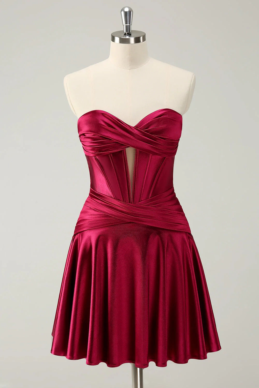OKBBN's charming A-line off shoulder satin short Homecoming Dresses