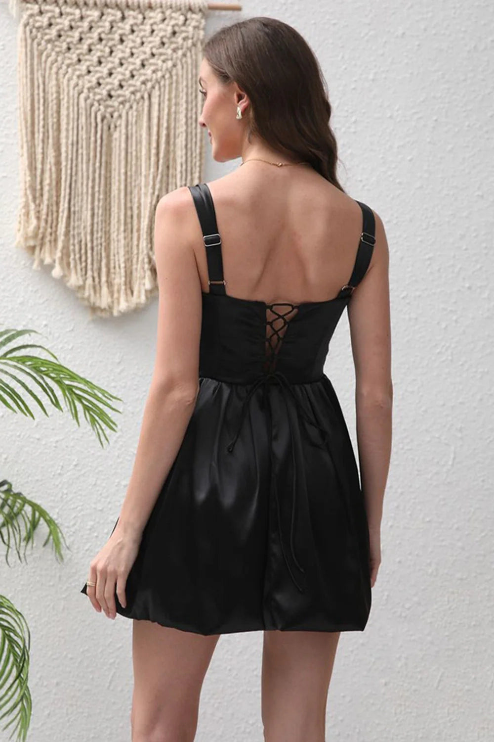 OKBBN's charming A-line satin mini Homecoming Dresses