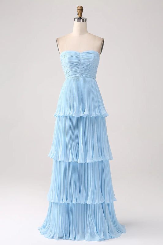 OKBBN's charming A-line sweetheart layering and chiffon Bridesmaid Dresses