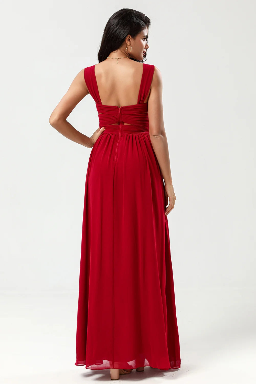 OKBBN's charming A-line sweetheart pleats and chiffon Bridesmaid Dresses