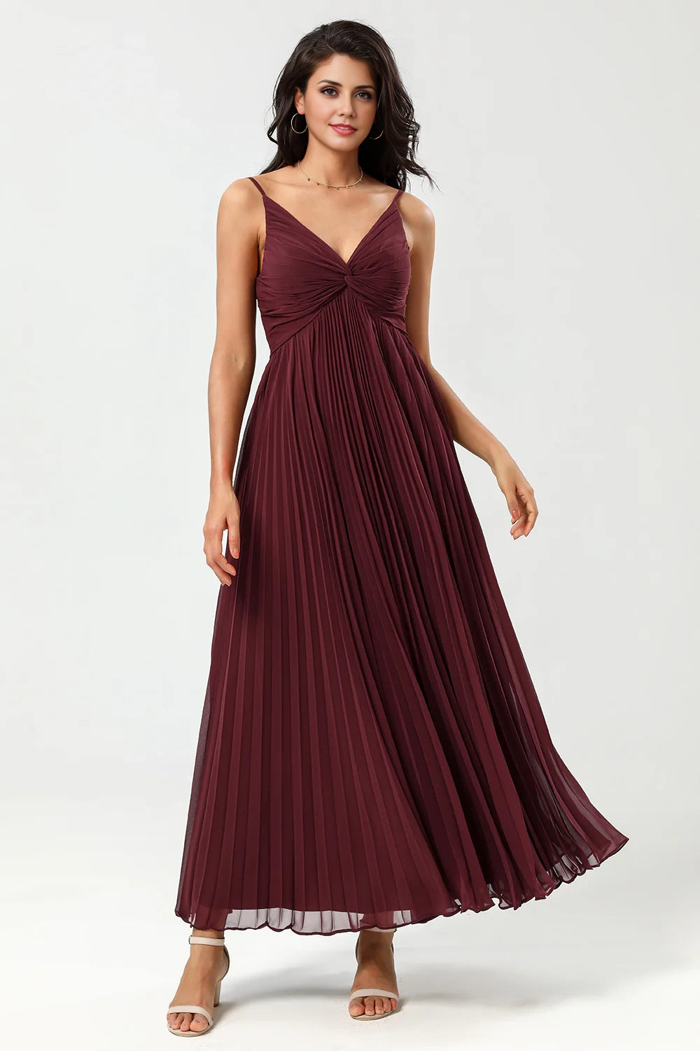OKBBN's charming A-line thin shoulder straps and ground chiffon ruffled Bridesmaid Dresses