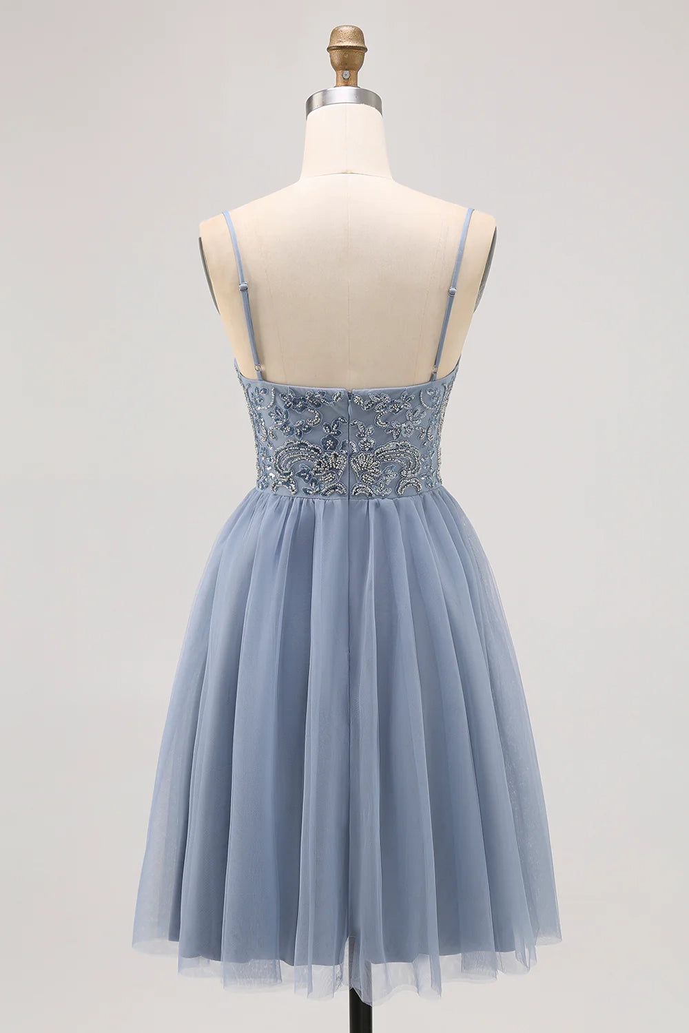 OKBBN's charming A-shaped short bead decal Homecoming Dresses