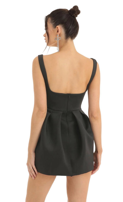 OKBBN's charming A-shaped wide shoulder strap sleeveless square neck Homecoming Dresses