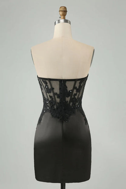 OKBBN's charming decal tight corset short Homecoming Dresses