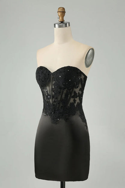 OKBBN's charming decal tight corset short Homecoming Dresses