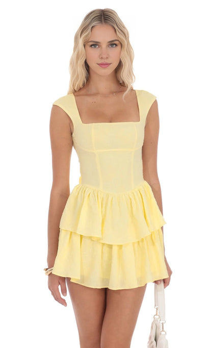 OKBBN's charming floral jacquard wide shoulder straps with ruffled edges Homecoming Dresses
