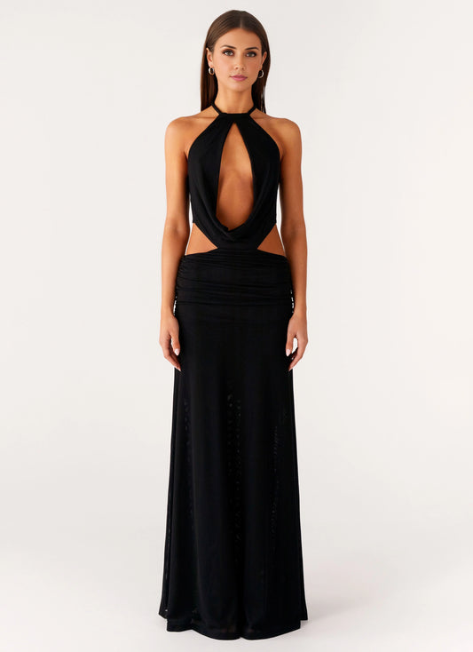 OKBBN's charming fully lined elastic mesh fabric, long front grille with hollowed out back straps and pleated Homecoming Dresses