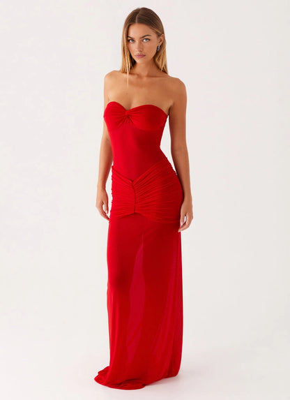 OKBBN's charming heart-shaped neckline pleated tight corset is lightweight and elegant Prom Dresses