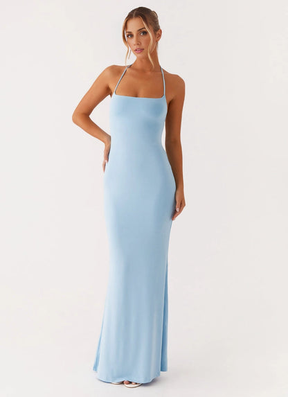 OKBBN's charming low V-neck backless elastic mesh fabric conforms to the curve Prom Dresses
