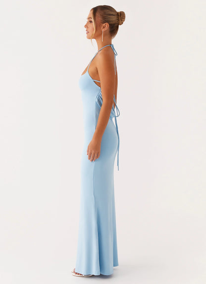 OKBBN's charming low V-neck backless elastic mesh fabric conforms to the curve Prom Dresses