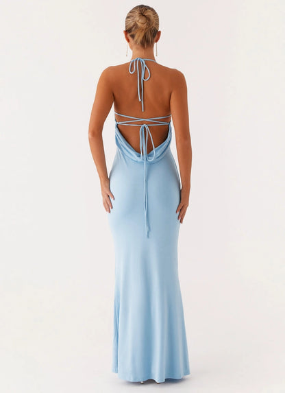 OKBBN's charming low V-neck backless elastic mesh fabric conforms to the curve Prom Dresses