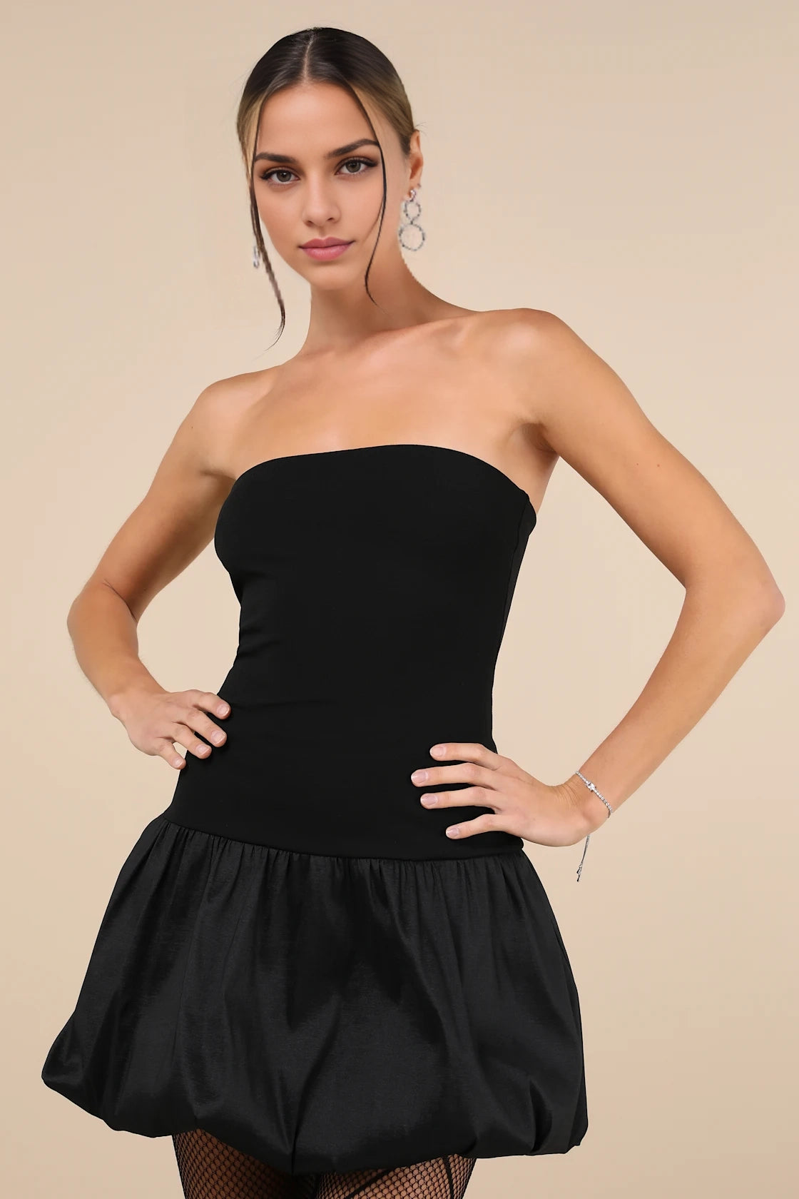 OKBBN's charming off shoulder bubble hem mini Homecoming Dresses