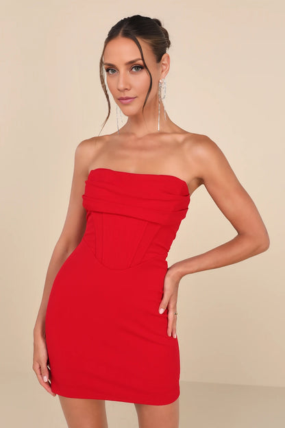 OKBBN's charming off shoulder tight corset mini Homecoming Dresses