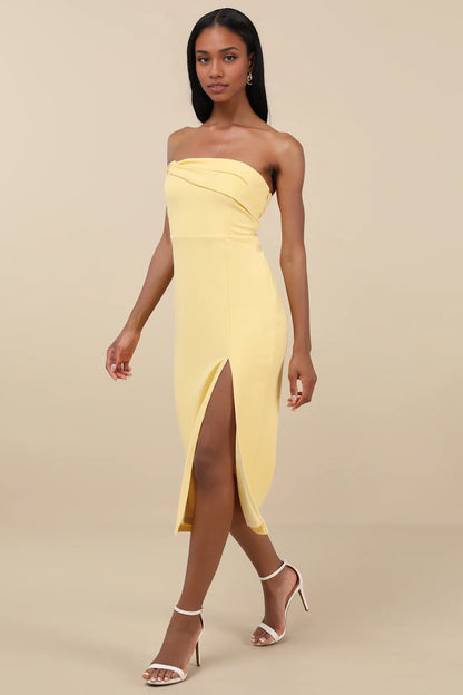 OKBBN's charming one shoulder tight mid length Homecoming Dresses