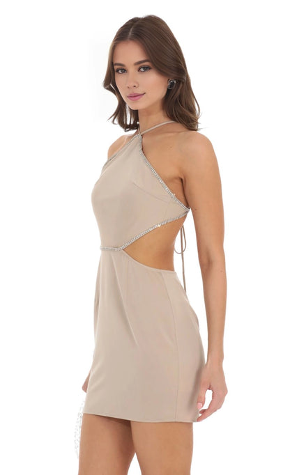 OKBBN's charming rhinestone backless hollow Homecoming Dresses