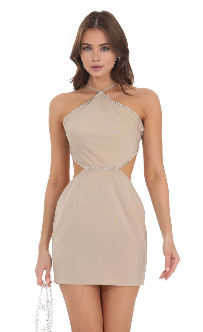 OKBBN's charming rhinestone backless hollow Homecoming Dresses