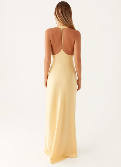 OKBBN's charming round neck tight corset with exposed back and elegant temperament Prom Dresses