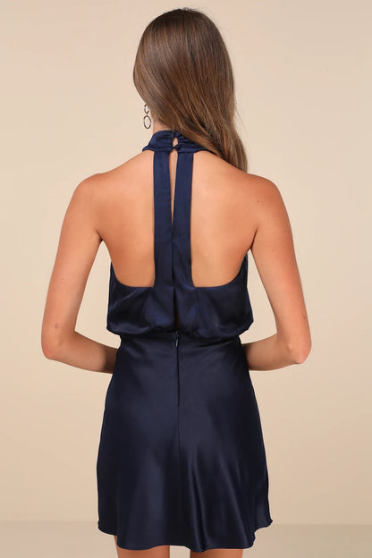 OKBBN's charming satin backless sleeveless mini Homecoming Dresses