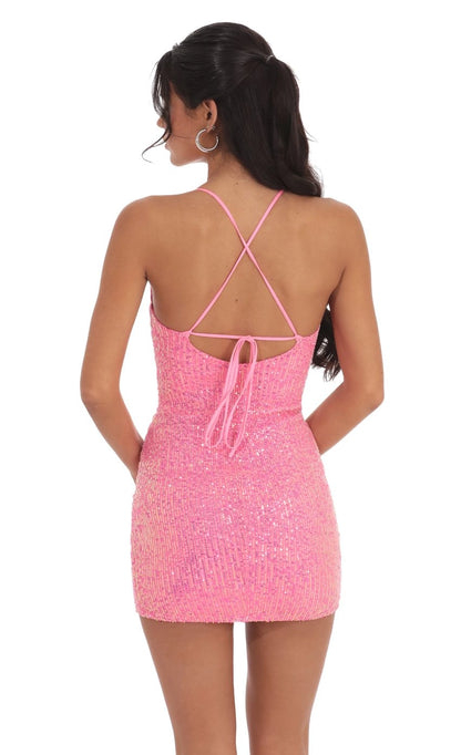 OKBBN's charming shiny thin shoulder straps, sequins, pleated cover layer, Homecoming Dresses