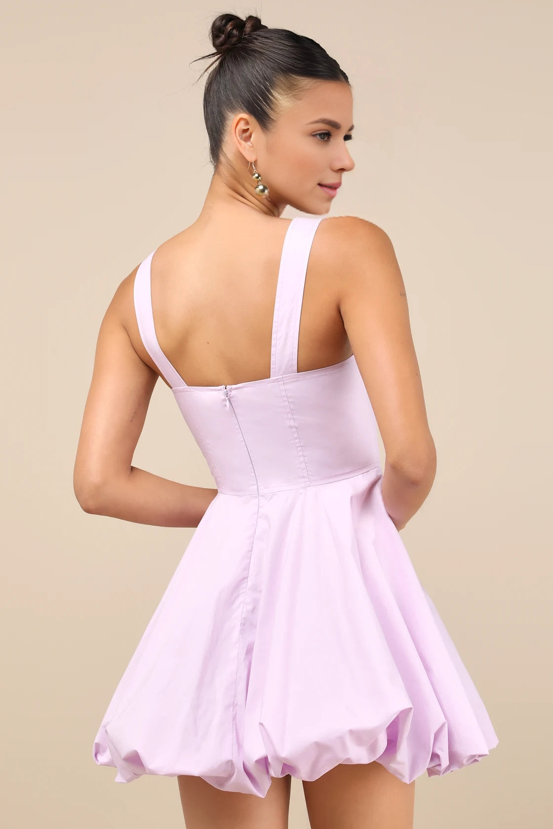 OKBBN's charming sleeveless bubble hem mini Homecoming Dresses