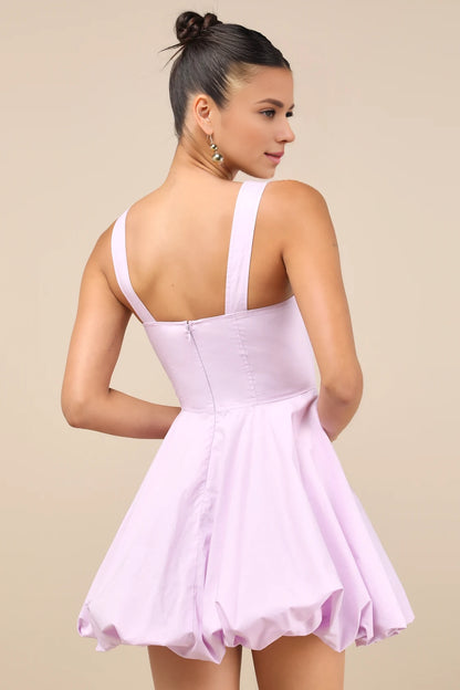 OKBBN's charming sleeveless bubble hem mini Homecoming Dresses