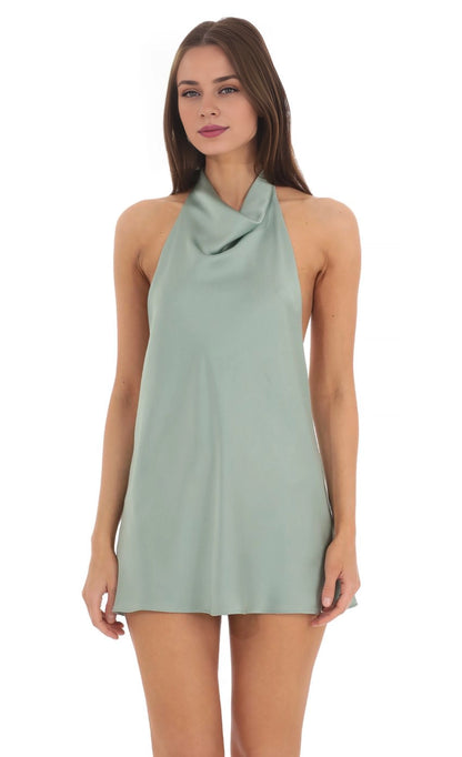 OKBBN's charming sleeveless satin backless Homecoming Dresses