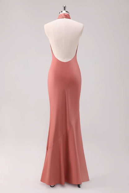 OKBBN's charming slim fit mermaid camisole with backless and satin floor Bridesmaid Dresses