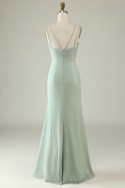 OKBBN's charming slim fit mermaid pendant with fine shoulder straps chiffon Bridesmaid Dresses